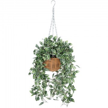 Τεχνητό Κρεμαστό Φυτό Bell Willow 20627 80cm Green-White GloboStar
