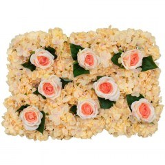 Συνθετικό Διακοσμητικό Πάνελ Φυλλωσιάς Τριαντάφυλλο - Ορτανσία 78312 60x7x40cm Somon GloboStar