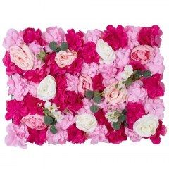 Συνθετικό Διακοσμητικό Πάνελ Φυλλωσιάς Rosalie 78335 60x6x40cm White-Pink GloboStar