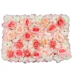 Συνθετικό Διακοσμητικό Πάνελ Φυλλωσιάς Τριαντάφυλλο - Αζαλέα 78301 60x7x40cm White-Pink GloboStar