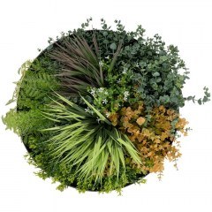 Synthetic Decorative Foliage Panel Various Plants 20688 50x23x50cm Multi-Green GloboStar