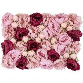 Συνθετικό Διακοσμητικό Πάνελ Φυλλωσιάς Roses Story 20355 40x8x60cm Pink GloboStar PINK