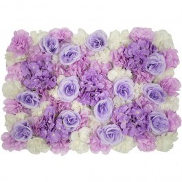 Συνθετικό Διακοσμητικό Πάνελ Φυλλωσιάς Τριαντάφυλλο - Ορτανσία - Βιολέτα 78305 60x7x40cm Purple-White GloboStar WHITE-PURPLE