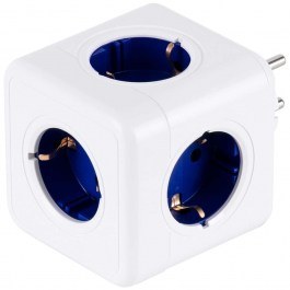 Πολύπριζο Ασφαλείας 5 Θέσεων Childproof PowerCube Pro 79629 7,5x11,5x7,5cm White-Blue GloboStar WHITE-BLUE