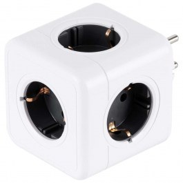 Πολύπριζο Ασφαλείας 5 Θέσεων Childproof PowerCube Pro 79627 7,5x11,5x7,5cm White-Grey GloboStar White-GREY