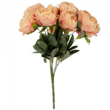 Τεχνητό Μπουκέτο Peony Flower 21297 35x23x46cm Orange GloboStar
