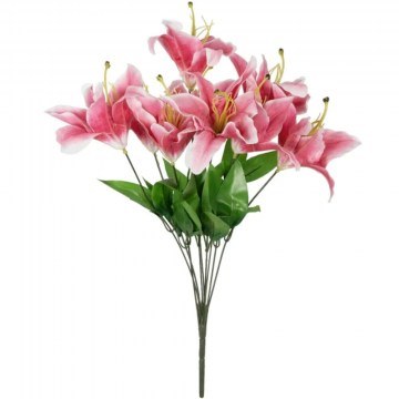 Τεχνητό Μπουκέτο Lily 21314 55cm Pink GloboStar