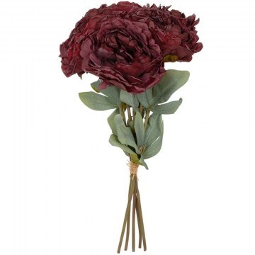 Τεχνητό Μπουκέτο Peony Flower 21086 43cm Red GloboStar