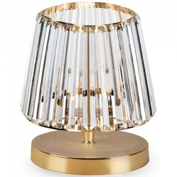 Table Lamp Glassy 204-0064 15x15x25cm 1xE27 Clear-Gold GloboStar