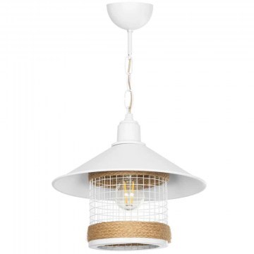 Pendant Lamp Glora 201-0089 30x30x29cm 1xE27 White-Beige GloboStar