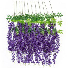 Τεχνητά Λουλούδια Wisteria (Σετ 12Τμχ) 21509 Φ45x120cm Violet GloboStar VIOLET