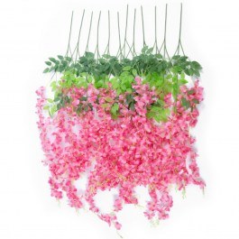 Τεχνητά Λουλούδια Wisteria (Σετ 12Τμχ) 21512 Φ45x120cm Dark Pink GloboStar PINK