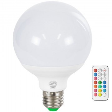 Λαμπτήρας Led Με Τηλεχειριστήριο Rgboo 76071 9,5x9,5x14cm E27 G95 12W 780lm Dimmable RGB+WW White GloboStar