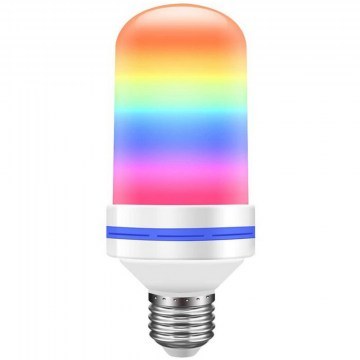 Λαμπτήρας Led Με Εφέ Φλόγας & Αναστροφή Tubular 76076 6x6x15cm E27 9W 350lm RGB White GloboStar