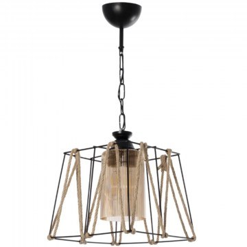 Pendant Lamp Gatsby 203-0007 25x25x25cm 1xE27 Beige-Black GloboStar