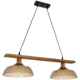 Φωτιστικό Οροφής - Ράγα Loan 203-0288 70x25,5x19cm 2xE27 Brown-Bronze GloboStar BRONZE-BROWN