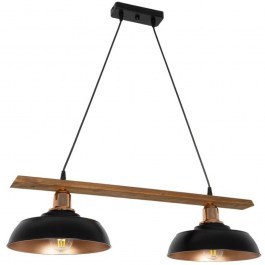 Φωτιστικό Οροφής - Ράγα Loan 203-0290 70x25,5x19cm 2xE27 Black-Bronze GloboStar BLACK-BRONZE