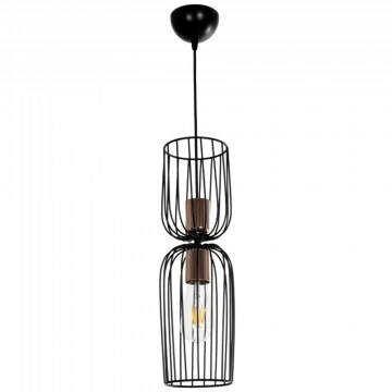 Pendant Lamp Lavera 201-0124 14x14x44cm 1xE27 Black-Bronze GloboStar