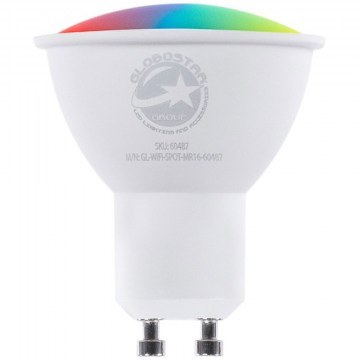 Led Lamp Smartme 60487 5x5x6,5cm GU10 MR16 Smart 5,5W 550lm Dimmable RGBW+WW White GloboStar