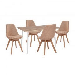Dining Table Set 5pcs HM10382 Beige-Sonama 120x70x76.5cm