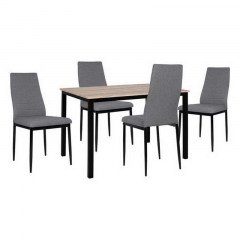 Dining Table Set 5pcs HM11009 Black-Grey 110x70x76cm