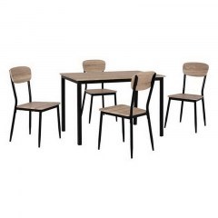 Dining Table Set 5pcs HM10339 Sonama-Black 110x70x76cm