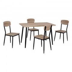 Dining Table Set 5pcs HM10348.01 Sonama-Black 120x70x76.5cm
