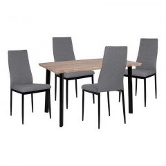 Dining Table Set 5pcs HM10355 Sonama-Grey 110x70x75,5cm