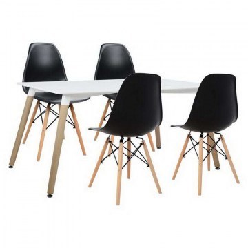Σετ Τραπεζαρίας 5τμχ Twist HM10192 Φυσικό-Λευκό 120x80x73cm
