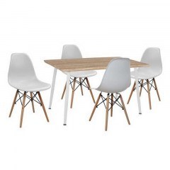 Σετ Τραπεζαρίας 5τμχ Twist HM10349.02 Sonama-Λευκό 120x70x76.5cm