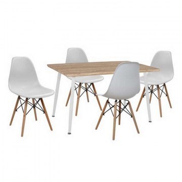 Σετ Τραπεζαρίας 5τμχ Twist HM10349.02 Sonama-Λευκό 120x70x76.5cm