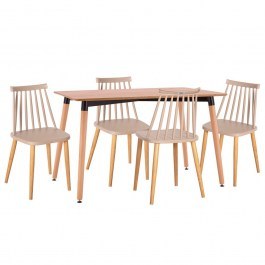 Dining Set Vanessa HM21181 (Set 5pcs) 120x80x73cm Natural NATURAL