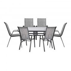 Σετ Τραπεζαρίας 7τμχ HM5106.01+HM5000.01 Γκρι 140x80x72cm