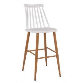 Σκαμπό Μπαρ Vanessa HM8459.01 Λευκό 43x49x107cm Σετ 2τμχ WHITE