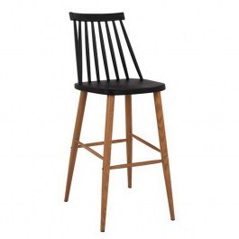 Σκαμπό Μπαρ Vanessa HM8459.02 Μαύρο 43x49x107cm Σετ 2τμχ BLACK