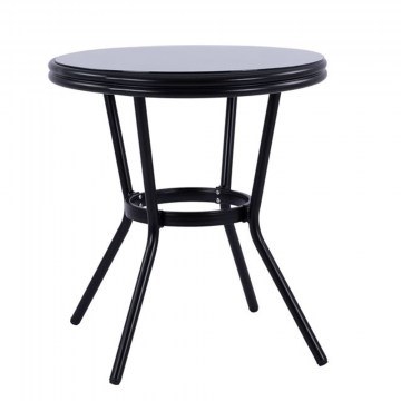 Τραπέζι Bamboo Look HM5532.02 Μαύρο Φ70cm