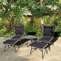 Καθιστικό Σετ 5τμχ 203443 Black 51,5x44cm