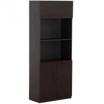 Βιβλιοθήκη Γραφείου Επαγγελματική Grey-Wenge Rosewood HM2089 80Χ40Χ200Υ εκ.