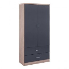 Reina HM338.04 Wardrobe With 2 Drawers 80x42.5x180.5cm Sonama-Grey