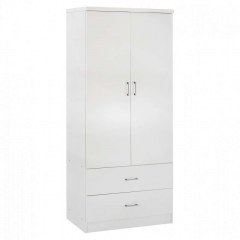 Closet Reina HM338.05 Double With 2 Drawers 80x42,5x180,5cm White