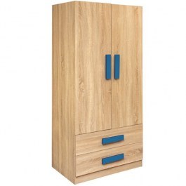 Wardrobe Kid's 2Doors Playroom Sonama-Cieal HM335+HM336.01 80X50X180cm. SONOMA-BLUE