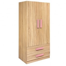 Wardrobe Kid's 2Doors Playroom Sonama-Pink HM335+HM336.02 80X50X180cm. SONOMA-PINK