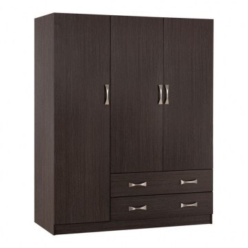 Ντουλάπα Carly HM384.01 Τρίφυλλη Με Δύο Συρτάρια 150x55x180cm Zebrano