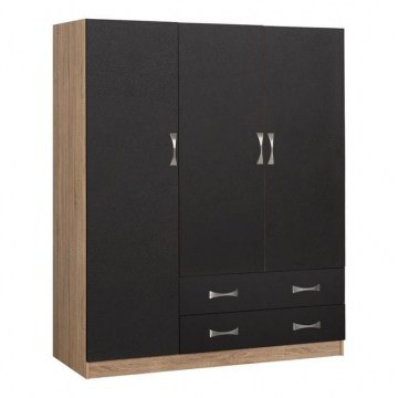 Carly HM384.04 Three-Layer Wardrobe With Two Drawers 150x55x180cm Sonama-Grey
