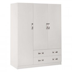 Closet Carly HM384.05 ΤρίDυλλη With Two Drawers 150x55x180cm White