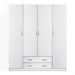 Ντουλάπα Azalea HM353.05 Τετράφυλλη 200x55.5x180cm White WHITE