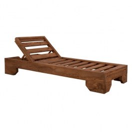 Beach Sunbed Macedonia HM5646.01 Wallnut 204X77,5X29Y cm. WALLNUT