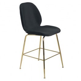 Σκαμπό Nora Μεσαίου Ύψους HM8524.04 Black & Gold Σετ 2τμχ BLACK