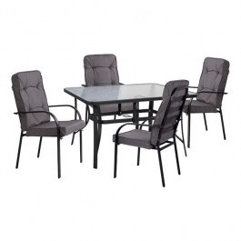 Τραπεζαρία Σετ 5TMX 140Χ80Χ72Υεκ.Grey HM10562.01 GREY