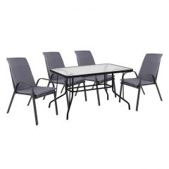 Dinning Table Set 5Pcs 120X70 HM10568.01 Grey